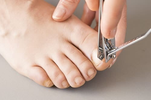 trimming toenails