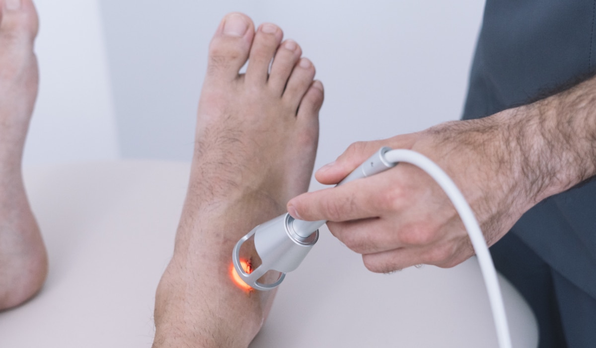 Laser therapy on ankle