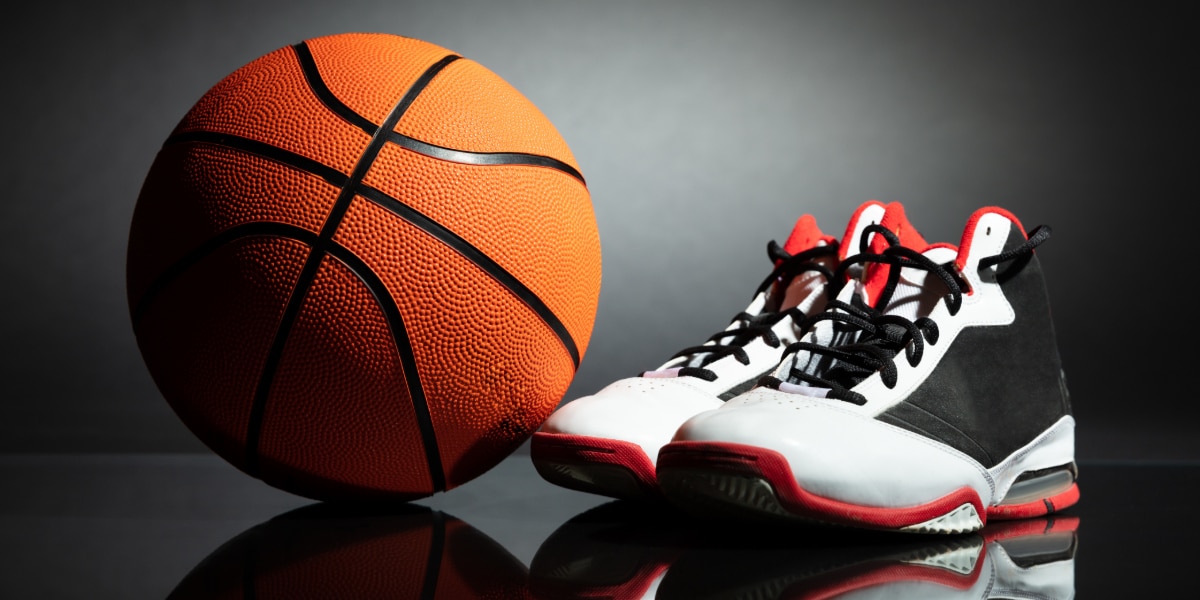 Basketball and basketball shoes